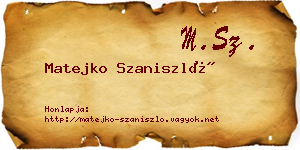 Matejko Szaniszló névjegykártya